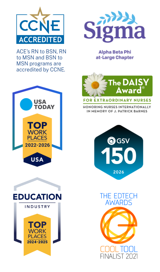 Nursing and healthcare related accolades as of 2026 for American College of Education