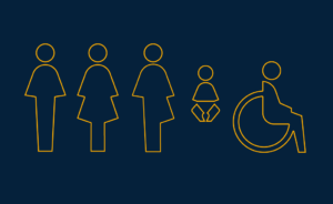 Illustrations of inclusive icons, featuring nonbinary, child, and handicapped icons