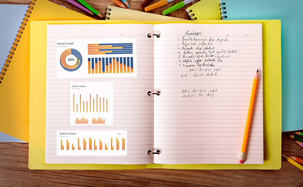Photo of an interactive notebook