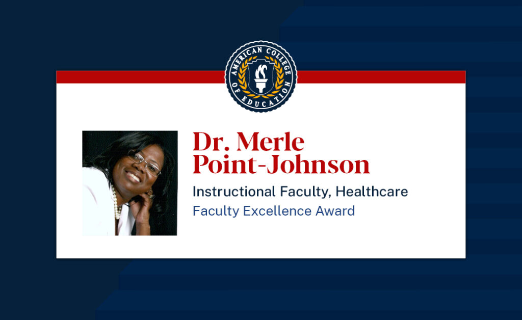 Dr. Merle Point-Johnson is the 2023 Faculty Excellence Award recipient.