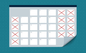 Calendar that shows a four-day work week