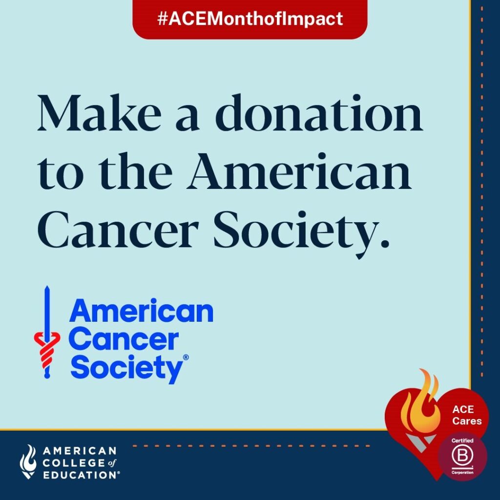 Small image that says "make a donation to the American Cancer Society". and includes the American Cancer Society logo.