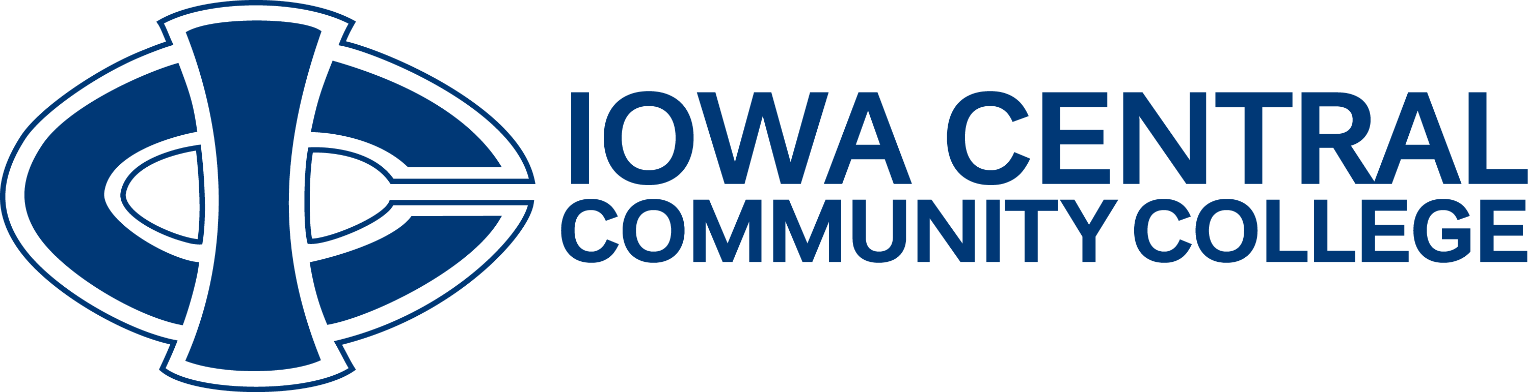 Iowa Central Community College logo in blue