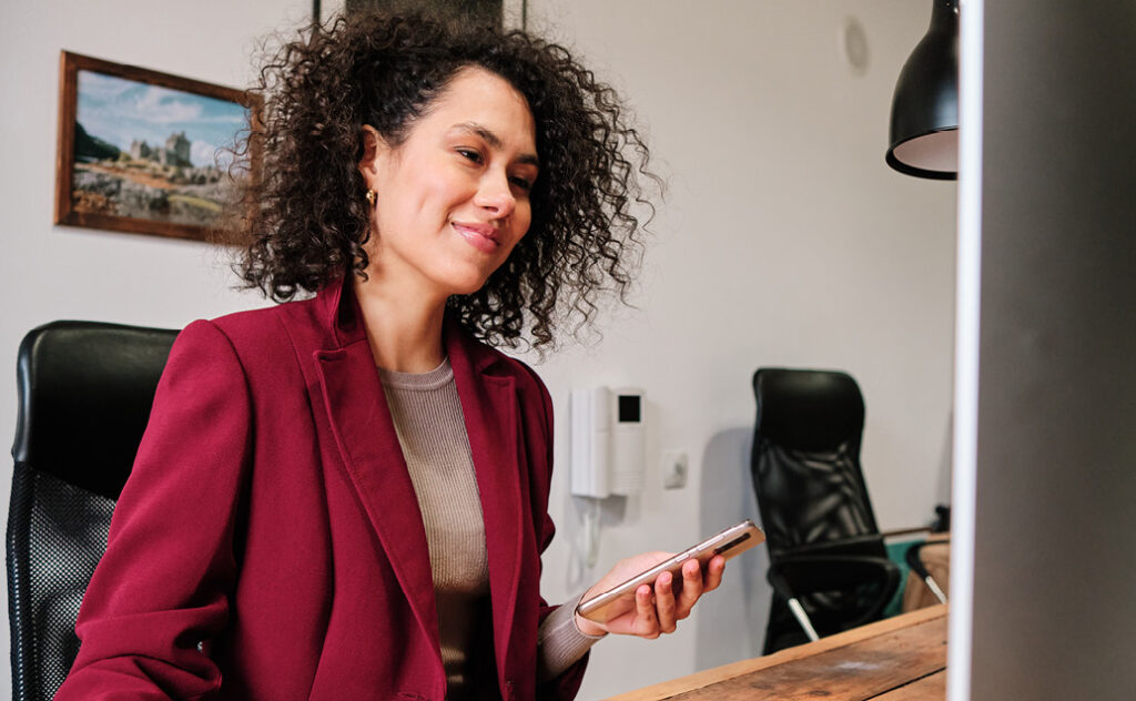 Woman searching for job openings on computer