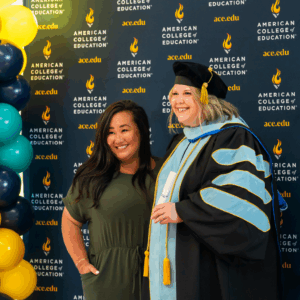 Graduates celebrating at the 20th graduation ceremony of American College of Education