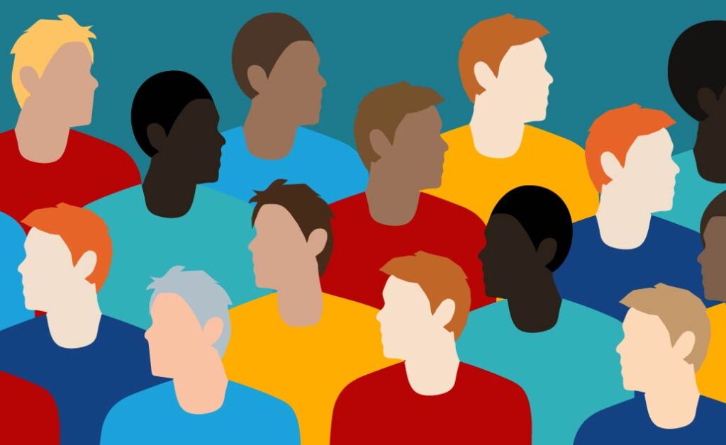 Group of people serving as a visual representation for public health