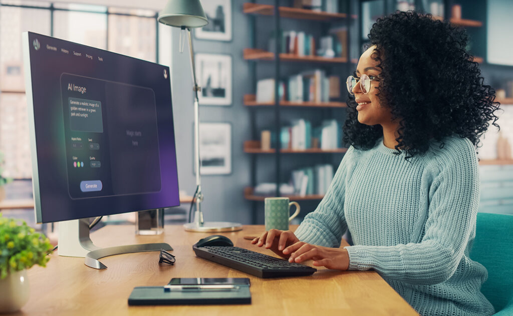 Image of student using an AI tool