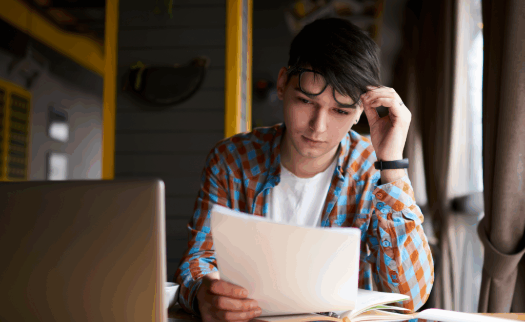 Image of student on a laptop