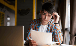 Image of student on a laptop