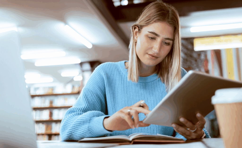 Image of woman using tablet