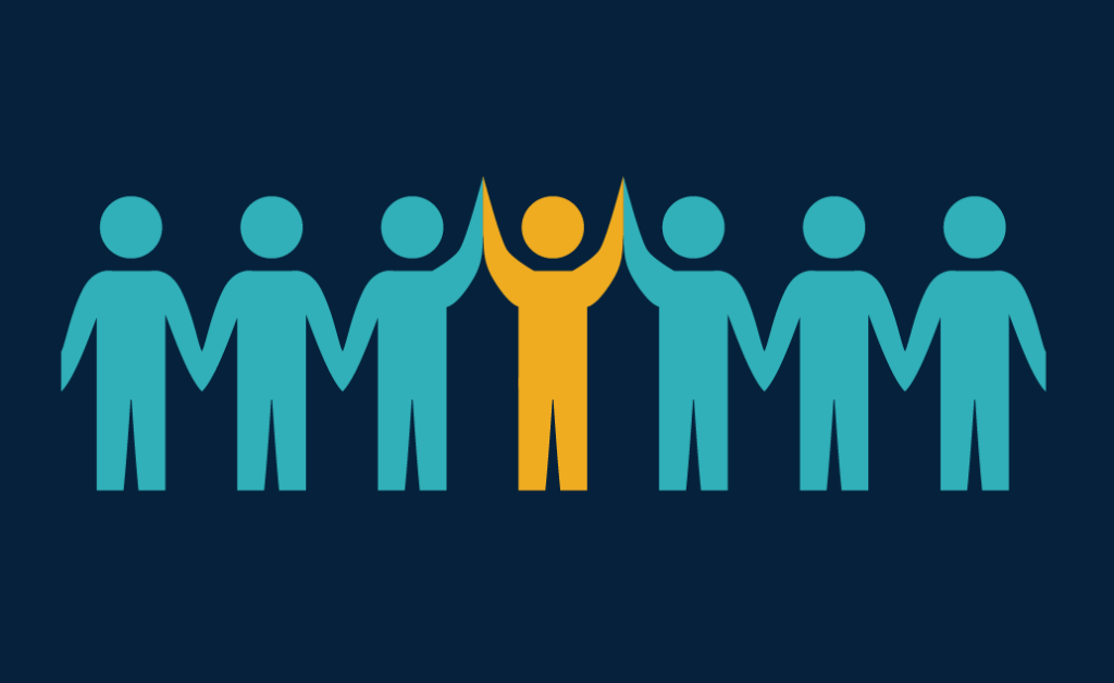 Graphic depicting leadership and teamwork