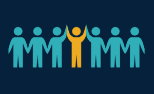 Graphic depicting leadership and teamwork