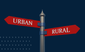 graphic depicting urban vs. rural