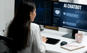 Image of female professional using AI