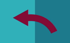 Graphic of a curved maroon arrow pointing from right to left