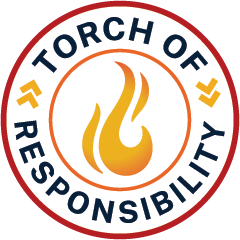 American College of Education torch of responsibility logo