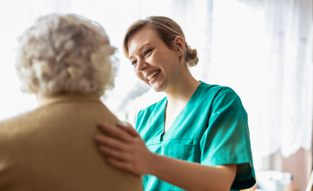 image of nurse helping a patient