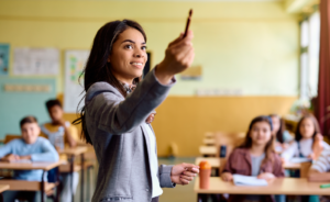 A teacher with her class