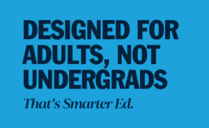 Designed for adults, not undergrads.