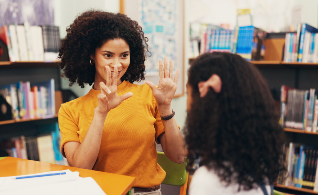 Picture of a paraprofessional tutoring a student